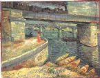 Bridges across the Seine at Asnieres  by Vincent Van Gogh ... (Click to enlarge)